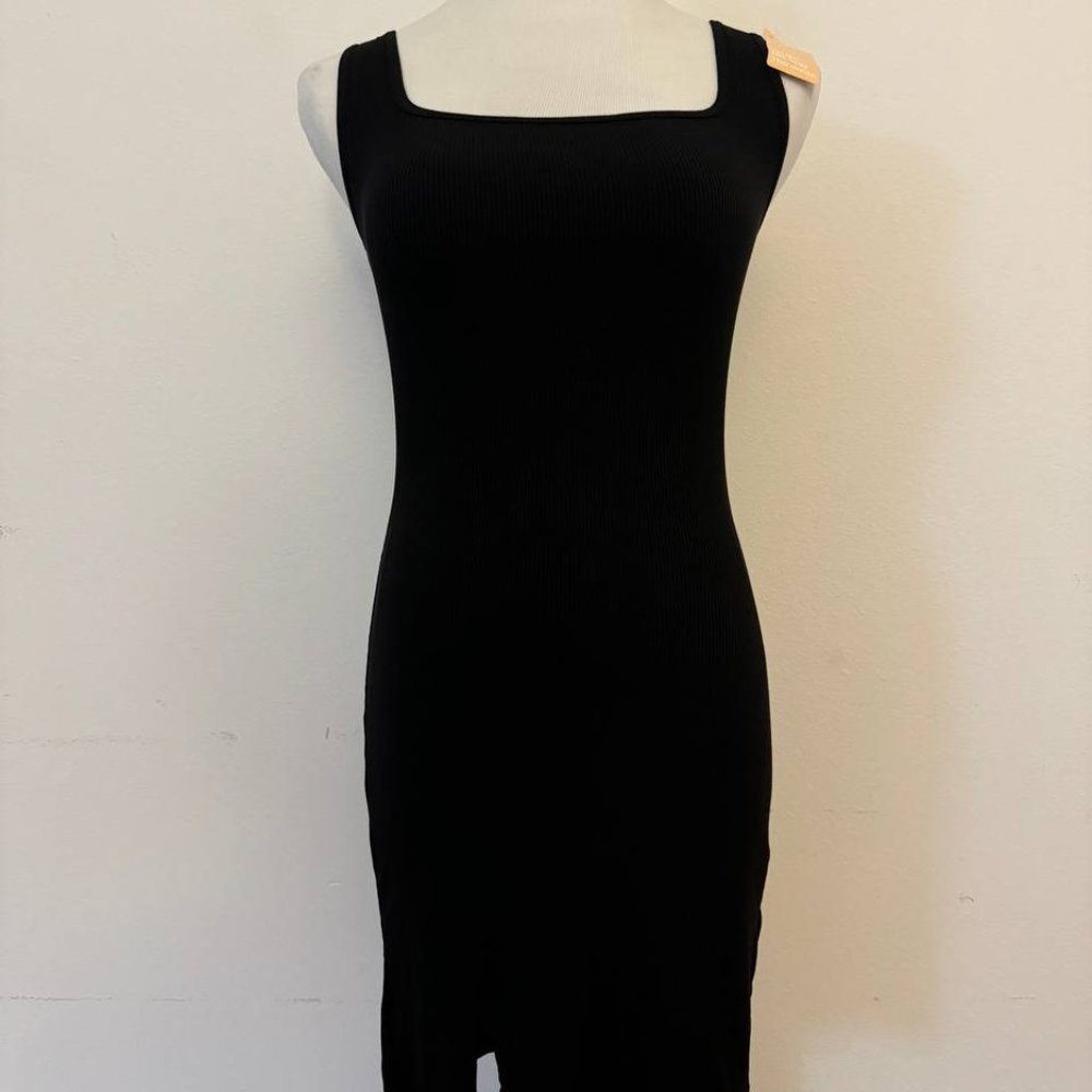 Popilush Built-In Shapewear Wide Straps Mini Lounge Dress - BLACK - M